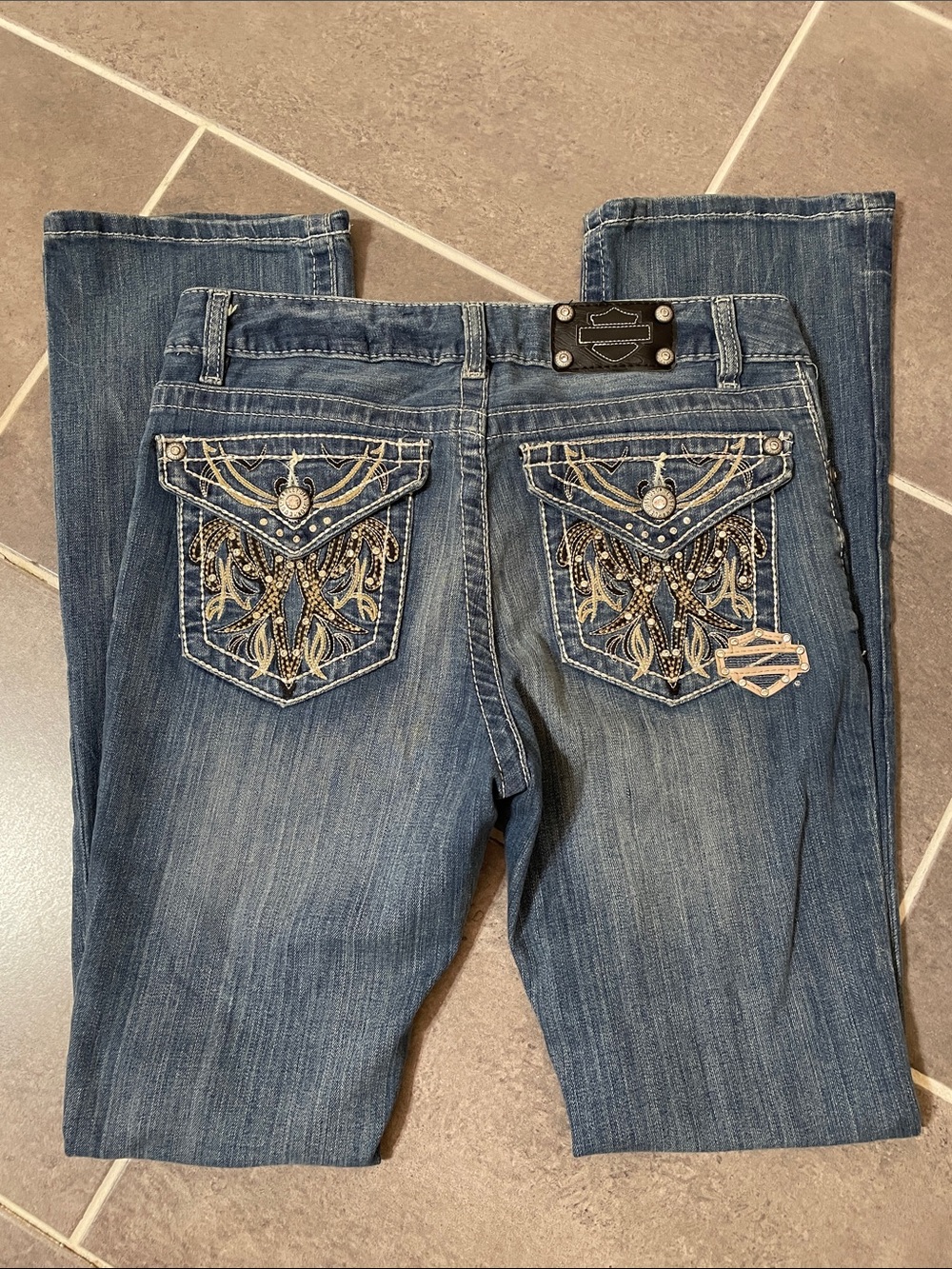 Harley-Davidson Rhinestone Boot Jeans size 8X31